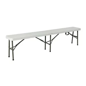 Banc PVC en location, idéal pour événements en intérieur et extérieur, disponible en Normandie et Paris.