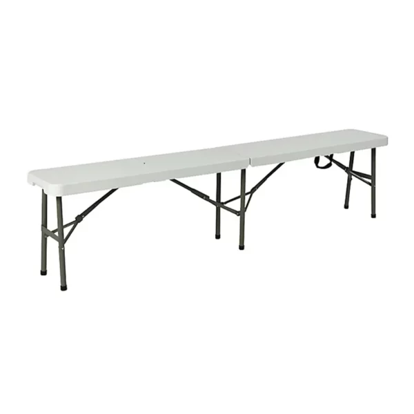 Banc PVC en location, idéal pour événements en intérieur et extérieur, disponible en Normandie et Paris.